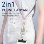LDNIO LC22C 65W Fast Charging Nylon Lanyard Type-C Data Cable 1.2M pink