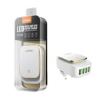 A4405 LDNIO | Fast Charging 22W 4 Port Home USB Wall Chargers With LED Light With cable  Lightning