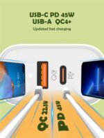 ⁦A2526C LDNIO| 45W Dual USB QC4.0 Super Fast Charger with cable type-C⁩ - الصورة ⁦3⁩