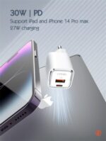 ⁦A2317C | Wall charger 30W PD/QC Fast Charger withwith USB-c to lightning Cable⁩ - الصورة ⁦4⁩