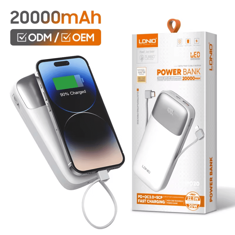 H5810ef4ee31as8486bbd32dc4a976061a1d-768x768 PQ20 | LDNIO 20000mAh Power Bank built-in dual cable 22.5w Fast charging - Image 1