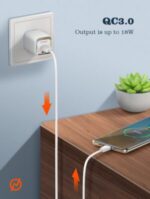 ⁦A2317C | Wall charger 30W PD/QC Fast Charger withwith USB-c to lightning Cable⁩ - الصورة ⁦5⁩