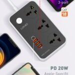 SC3412 | LDNIO Power Strip with 3 AC Sockets + PD Type-C Ports + 3 QC3.0 USB Ports