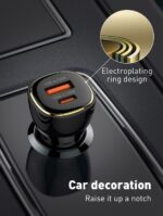 ⁦C103 | LDNIO 60W PD QC Super Fast Car charger with type-C Cable⁩ - الصورة ⁦4⁩
