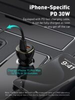 ⁦C103 | LDNIO 60W PD QC Super Fast Car charger with type-C Cable⁩ - الصورة ⁦3⁩
