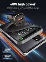⁦C103 | LDNIO 60W PD QC Super Fast Car charger with type-C Cable⁩ - الصورة ⁦2⁩