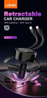 30W Wired Type-C OR Lightning Ultra Fast Car Charger C107