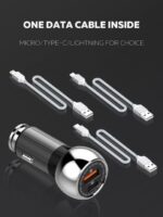 ⁦36W Zinc Alloy Shell Super Fast Car charger C1 with cable type-c⁩ - الصورة ⁦2⁩