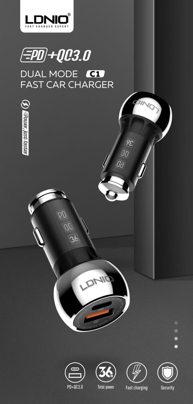 WhatsApp Image 2026-06-07 at 15.28.25 (1) 36W Zinc Alloy Shell Super Fast Car charger C1 with cable type-c - الصورة 1
