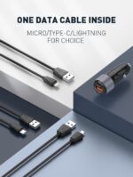 ⁦C510Q | 36W Dual USB Ports Fast Car charger with lightning to c cable⁩ - الصورة ⁦4⁩