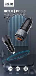 C510Q | 36W Dual USB Ports Fast Car charger with lightning to c cable