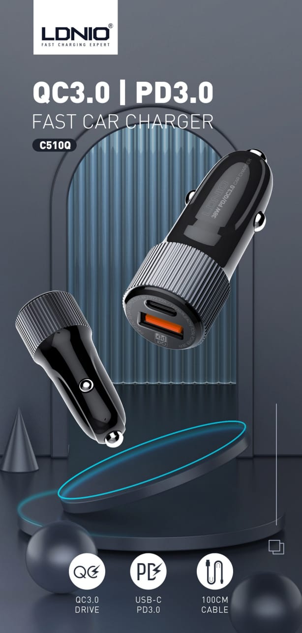 WhatsApp Image 2026-06-07 at 15.28.26 (1) C510Q | 36W Dual USB Ports Fast Car charger with lightning to c cable - الصورة 1