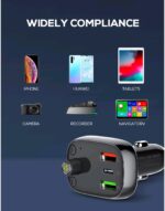 ⁦C704Q | LDNIO FM Transmitter Car Charger 3 USB PD QC 4+ Portable Phone Charger For Cars⁩ - الصورة ⁦5⁩