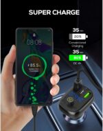 ⁦C704Q | LDNIO FM Transmitter Car Charger 3 USB PD QC 4+ Portable Phone Charger For Cars⁩ - الصورة ⁦2⁩