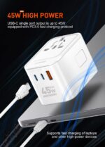 ⁦LDNIO Z8 45W GaN Universal Travel Adapter⁩ - الصورة ⁦6⁩