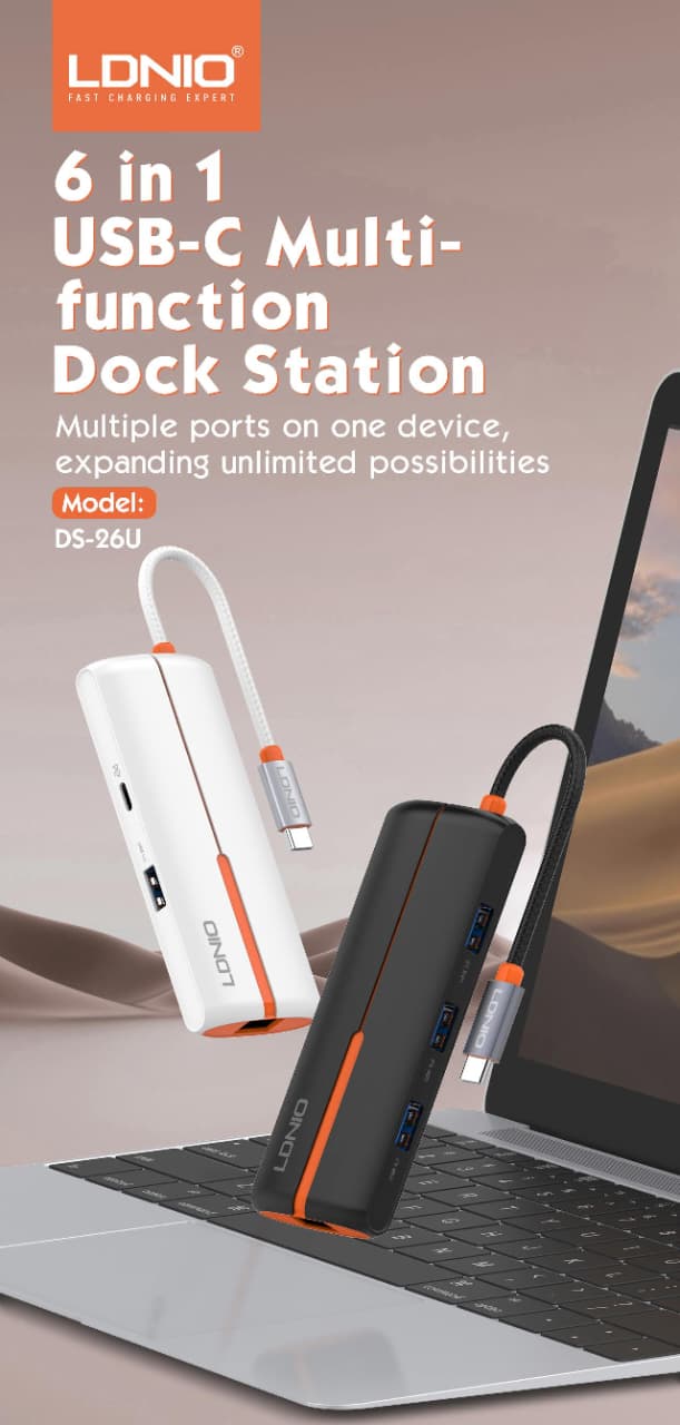 WhatsApp Image 2026-06-09 at 16.38.56 (2) LDNIO DS-26U 6-in-1 USB-C Docking Station - الصورة 1