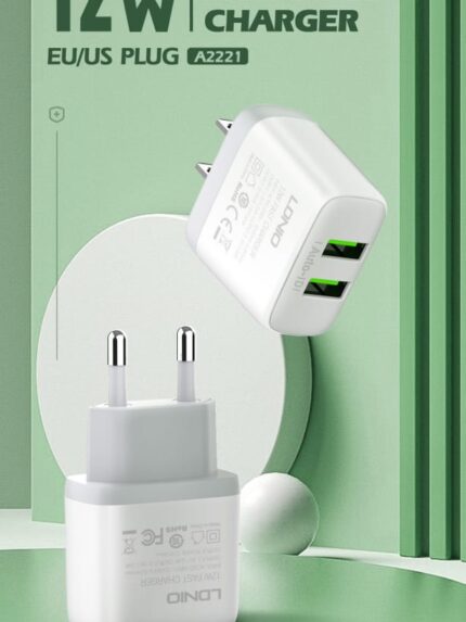 LDNIO A2221 12W Dual USB Wall Charger