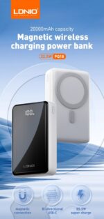LDNIO PQ18 20000mAh Magnetic Wireless Power Bank