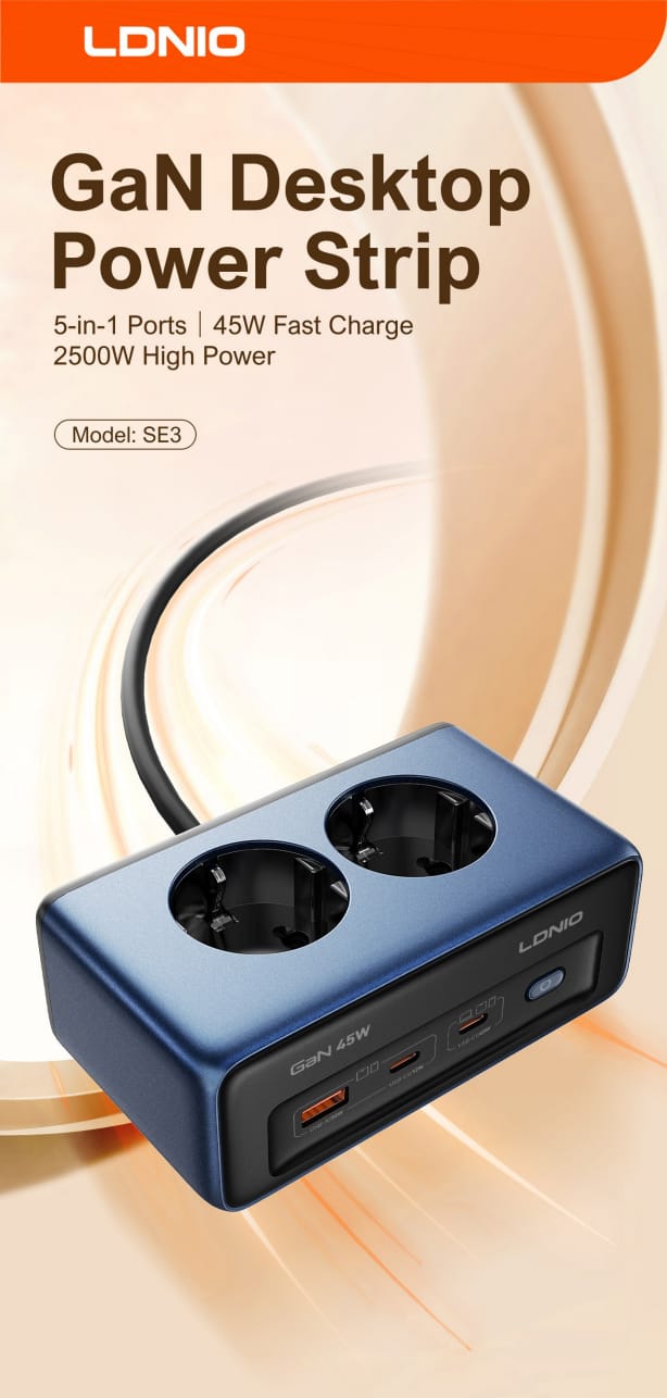 WhatsApp Image 2026-06-21 at 21.09.03 (2) LDNIO SE3 Universal Power Strip - الصورة 1