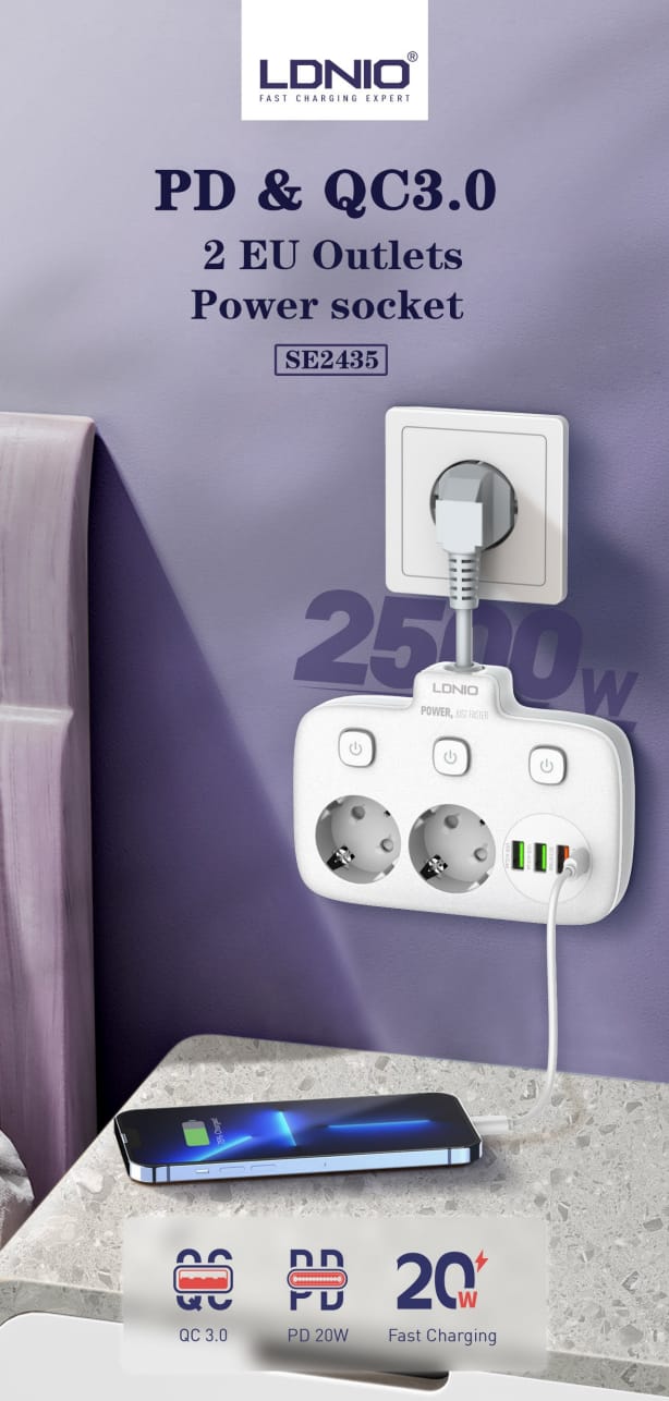 WhatsApp Image 2026-06-21 at 21.09.56 (5) LDNIO SE2435 Portable Electrical Extension Socket - Image 1