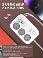⁦LDNIO SE3436 65W GaN Power Strip⁩ - الصورة ⁦6⁩
