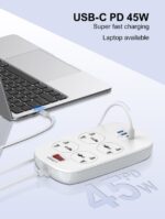 LDNIO SC4407C Power Strip 2500W with 4 AC Outlets, 2 USB-A & 2 USB-C - Image 4