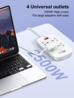 LDNIO SC4407C Power Strip 2500W with 4 AC Outlets, 2 USB-A & 2 USB-C - Image 6