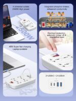 LDNIO SC4407C Power Strip 2500W with 4 AC Outlets, 2 USB-A & 2 USB-C - Image 7