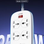 LDNIO SC4407C Power Strip 2500W with 4 AC Outlets, 2 USB-A & 2 USB-C