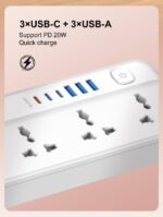 ⁦LDNIO SC5614C 2500W GaN Power Strip⁩ - الصورة ⁦3⁩