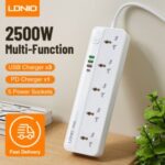 ⁦SC5415 LDNIO 20W PD 5 Universal Outlets With 4 USB Extension Socket PD 20W Fast Charging Power Strips⁩ - الصورة ⁦3⁩
