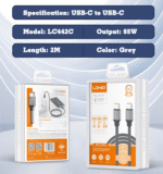 ⁦LC442C | LDNIO 5A Fast Charging Type-C To Type-C Data Cable 2M⁩ - الصورة ⁦5⁩