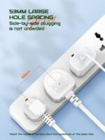 SC5319 | LDNIO Multi Socket Extension Lead with 5 AC 3 USB Power Socket Plug Extender 2M - Image 3