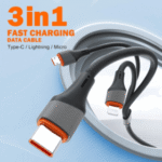 Ldnio | LC96u 3in1 Fast Charging Cable 1.2m USB to Lightning Micro-USB Type-C 5V/4.2A Max Nylon Braided USB Data Cable